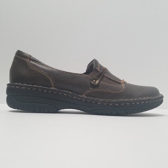 Earth Spirit Brown Pebbled Leather Slip-On Loafers - Picture 7 of 15